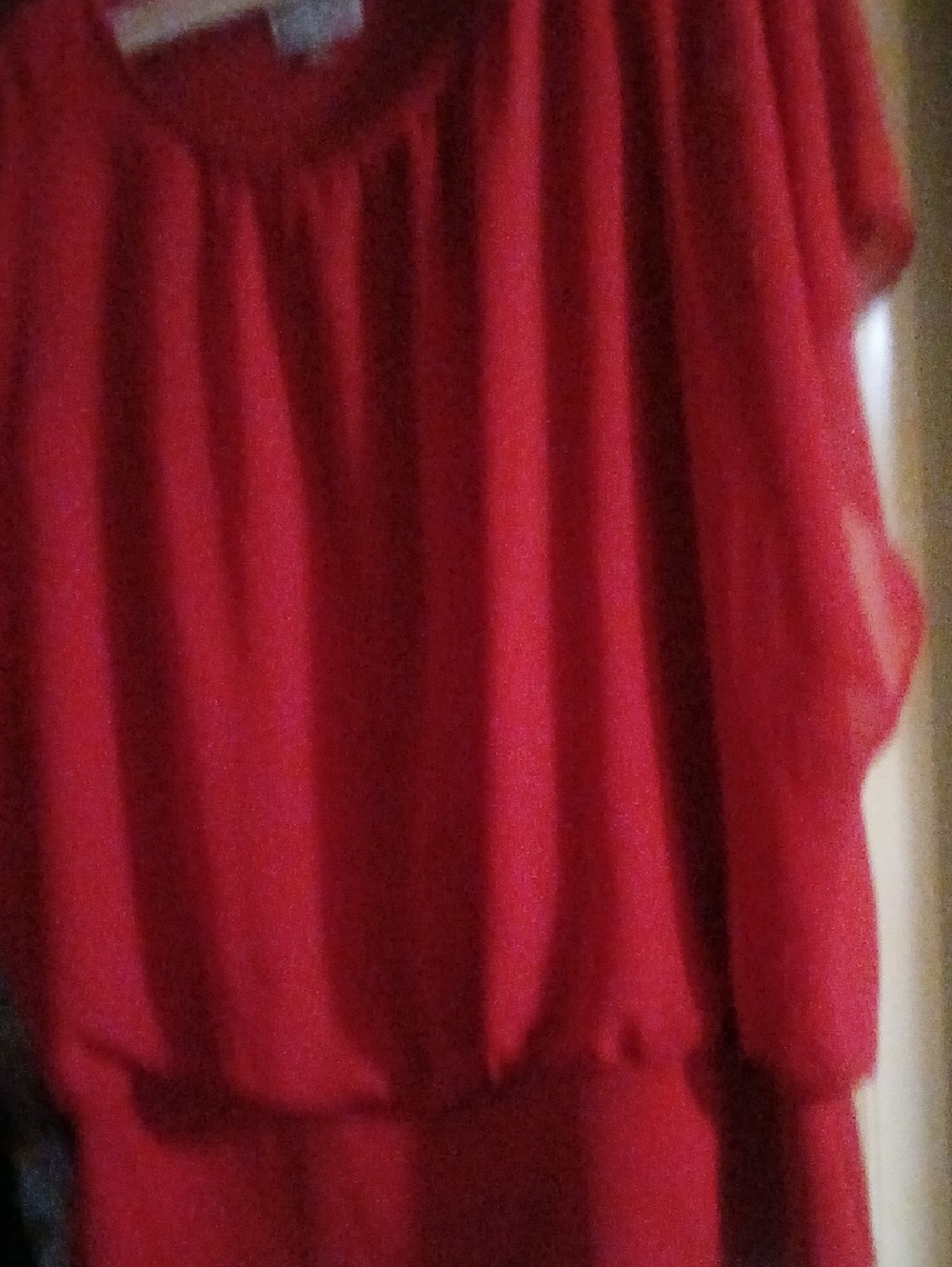 JM Collection Red Women's Top Blouse